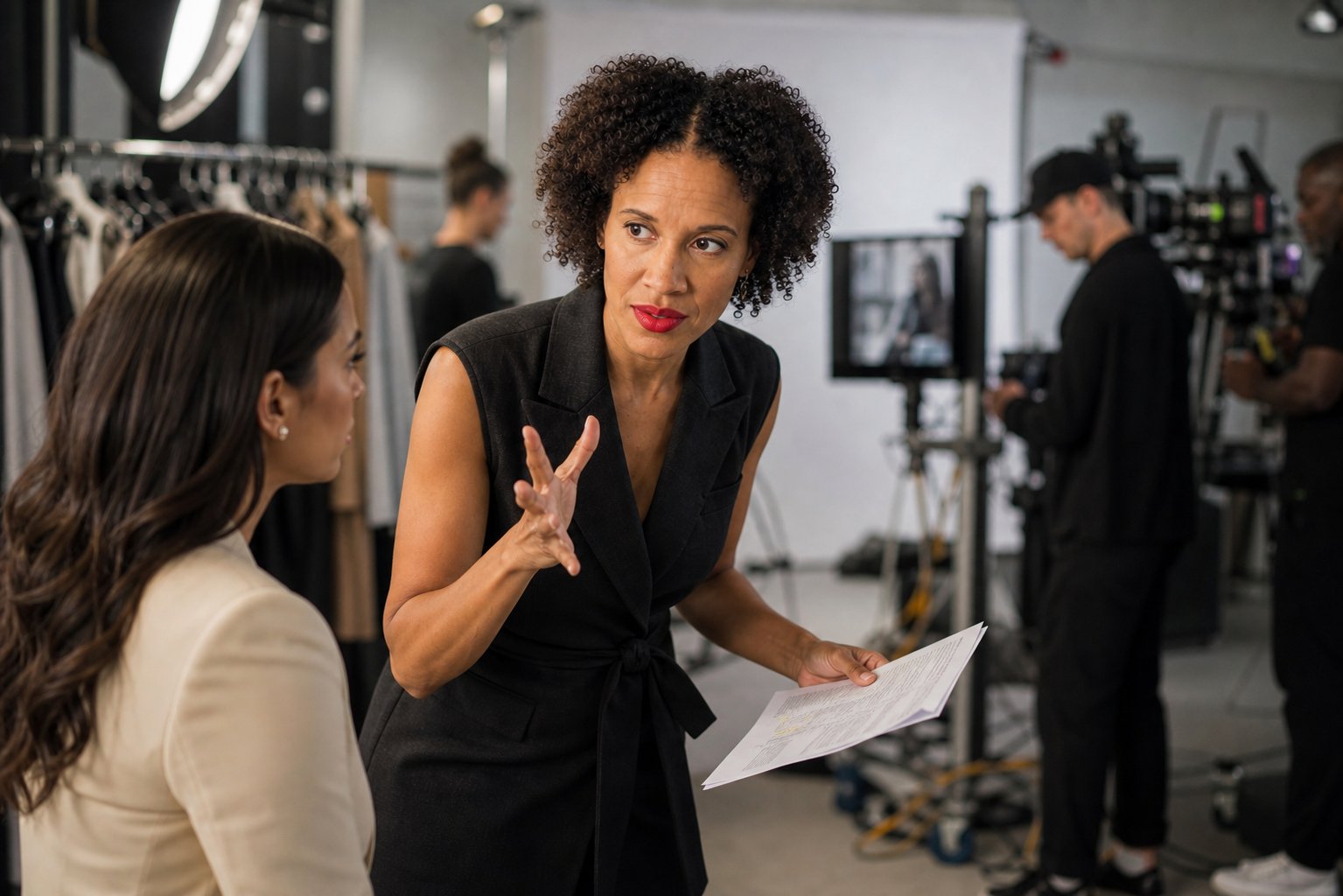 Xina Eiland directing on set